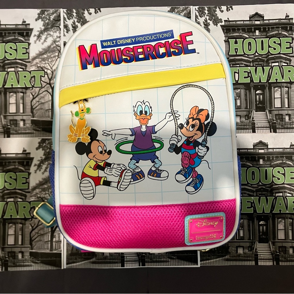 Disney Mousercise Pink and Blue Backpack